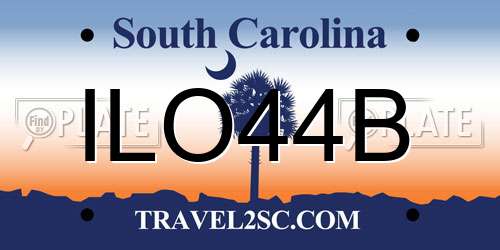 ILO44B South Carolina License Plate