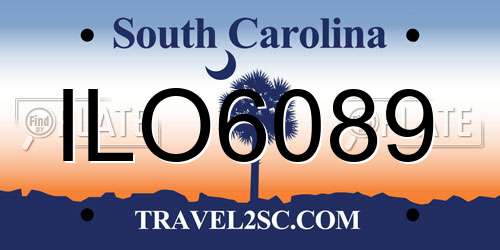 ILO6089 South Carolina License Plate