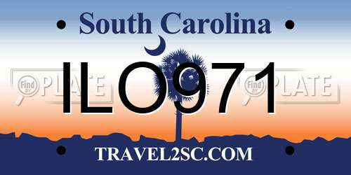 ILO971 South Carolina License Plate