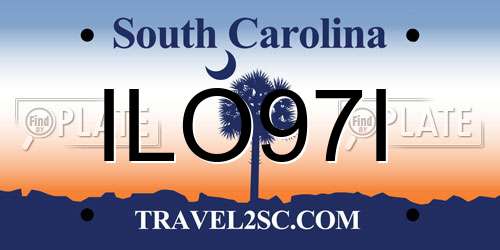 ILO97I South Carolina License Plate