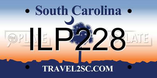 ILP228 South Carolina License Plate