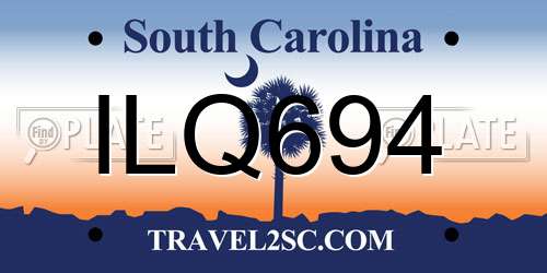 ILQ694 South Carolina License Plate