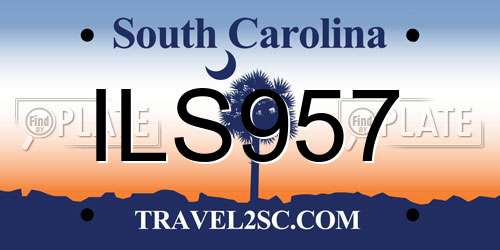 ILS957 South Carolina License Plate