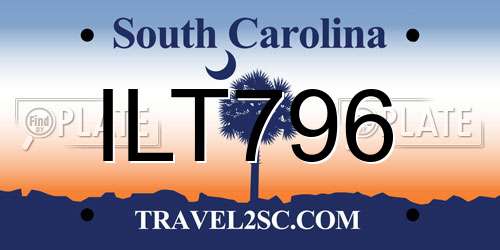 ILT796 South Carolina License Plate