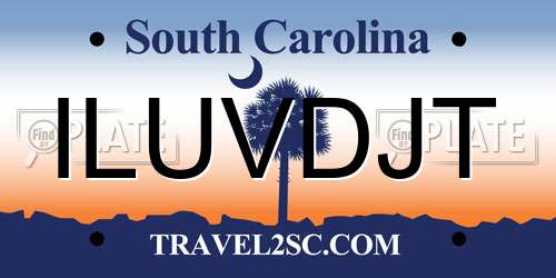 ILUVDJT South Carolina License Plate