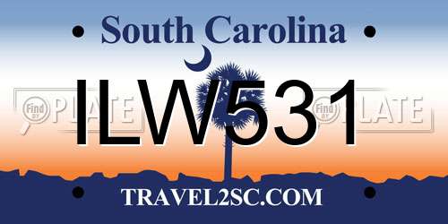 ILW531 South Carolina License Plate