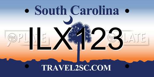 ILX123 South Carolina License Plate