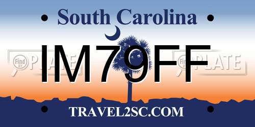 IM79FF South Carolina License Plate