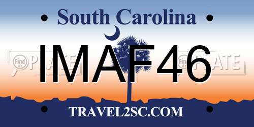 IMAF46 South Carolina License Plate