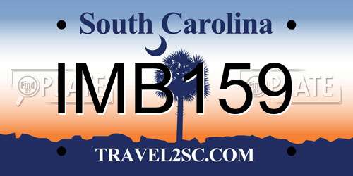 IMB159 South Carolina License Plate