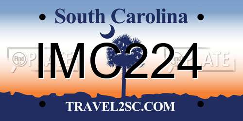 IMC224 South Carolina License Plate