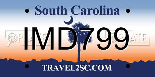 IMD799 South Carolina License Plate