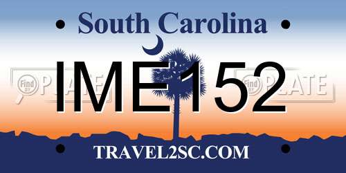 IME152 South Carolina License Plate
