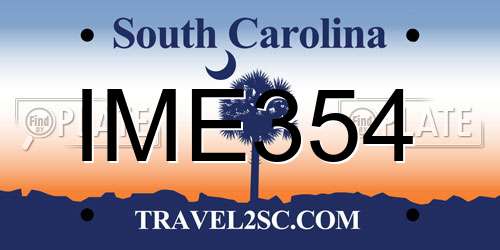 IME354 South Carolina License Plate
