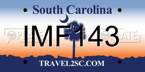 IMF143 South Carolina License Plate