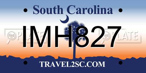 IMH827 South Carolina License Plate