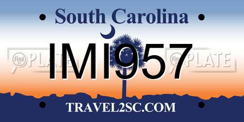 IMI957 South Carolina License Plate