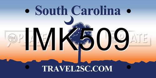 IMK509 South Carolina License Plate