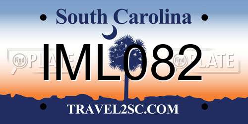 IML082 South Carolina License Plate