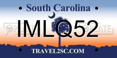 IMLQ52 South Carolina License Plate