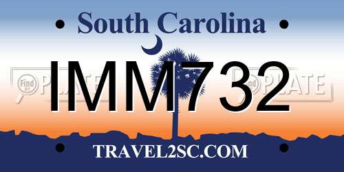 IMM732 South Carolina License Plate