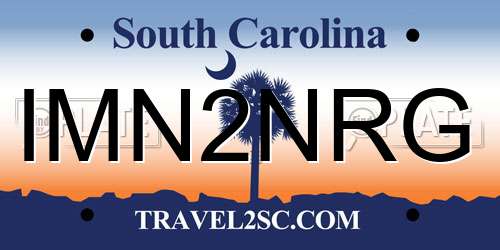 IMN2NRG South Carolina License Plate