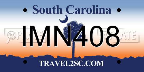 IMN408 South Carolina License Plate