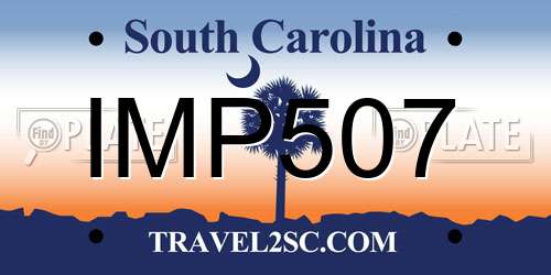 IMP507 South Carolina License Plate
