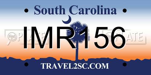 IMR156 South Carolina License Plate