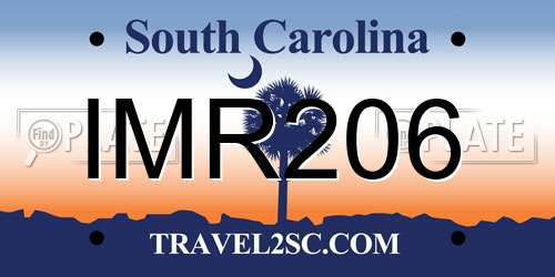 IMR206 South Carolina License Plate