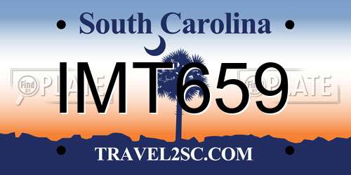 IMT659 South Carolina License Plate