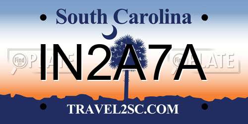 IN2A7A South Carolina License Plate