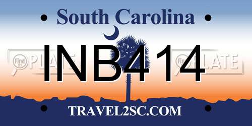 INB414 South Carolina License Plate