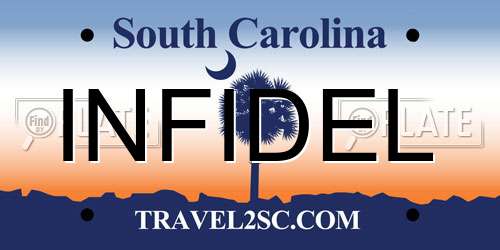 INFIDEL South Carolina License Plate
