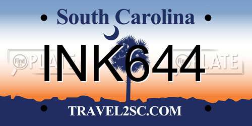 INK644 South Carolina License Plate