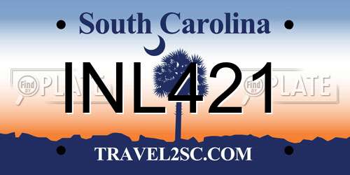 INL421 South Carolina License Plate