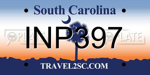 INP397 South Carolina License Plate