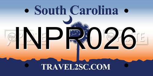 INPR026 South Carolina License Plate
