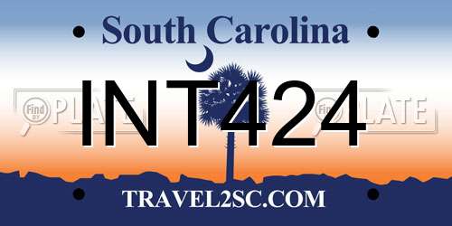 INT424 South Carolina License Plate