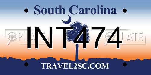 INT474 South Carolina License Plate