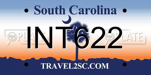 INT622 South Carolina License Plate