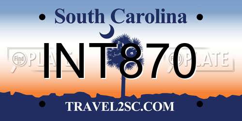 INT870 South Carolina License Plate