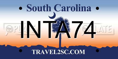 INTA74 South Carolina License Plate