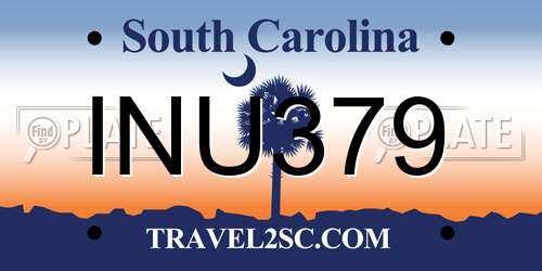 INU379 South Carolina License Plate