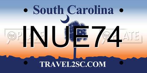 INUE74 South Carolina License Plate