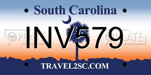 INV579 South Carolina License Plate