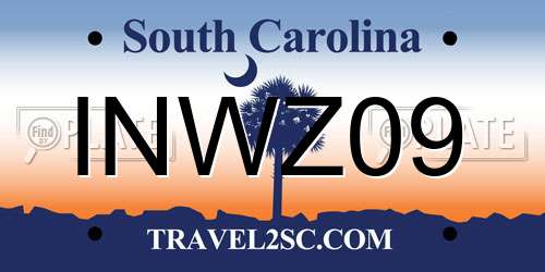 INWZ09 South Carolina License Plate