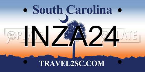 INZA24 South Carolina License Plate