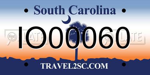IO00060 South Carolina License Plate