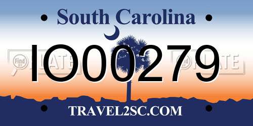 IO00279 South Carolina License Plate